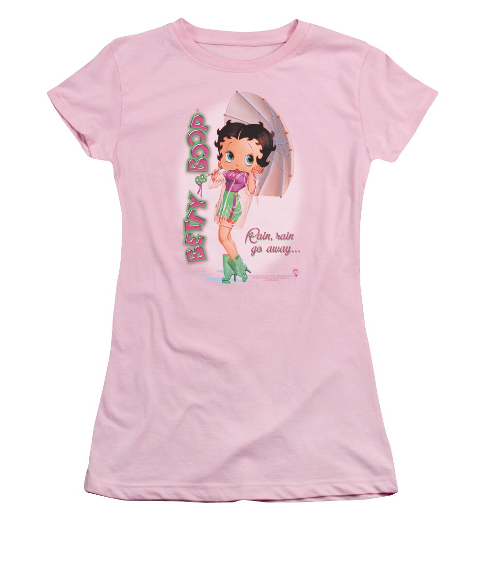 Betty Boop Women's T-Shirt featuring the digital art Boop - Rain Rain Go Away by Brand A