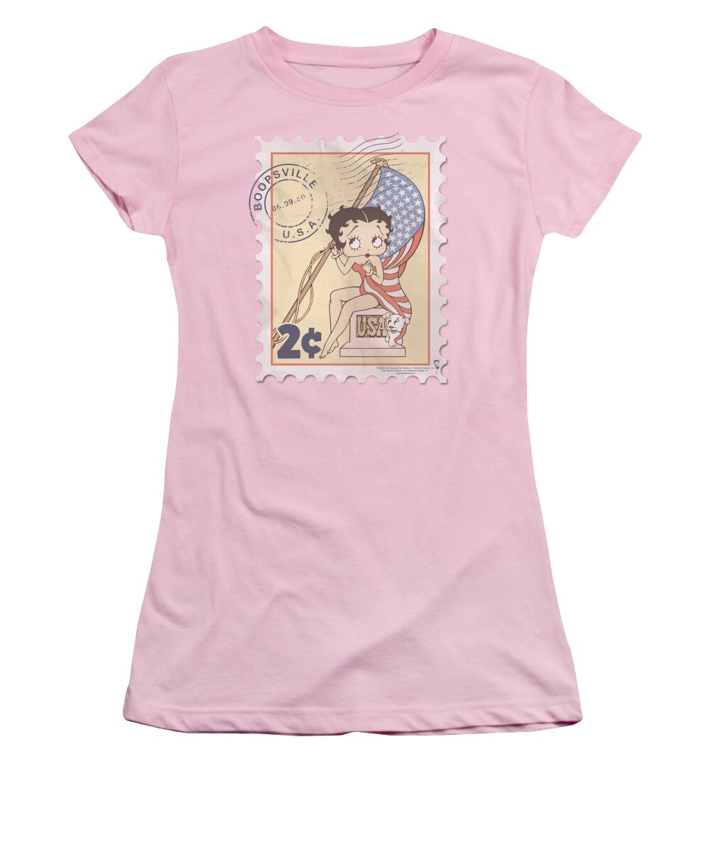 Betty Boop Women's T-Shirt featuring the digital art Boop - Vintage Stamp by Brand A