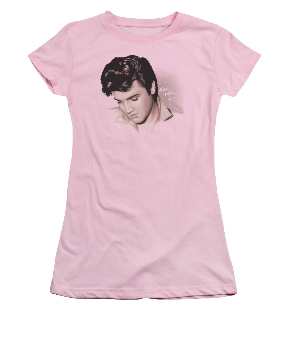 Women's T-Shirt featuring the digital art Elvis - Looking Down by Brand A