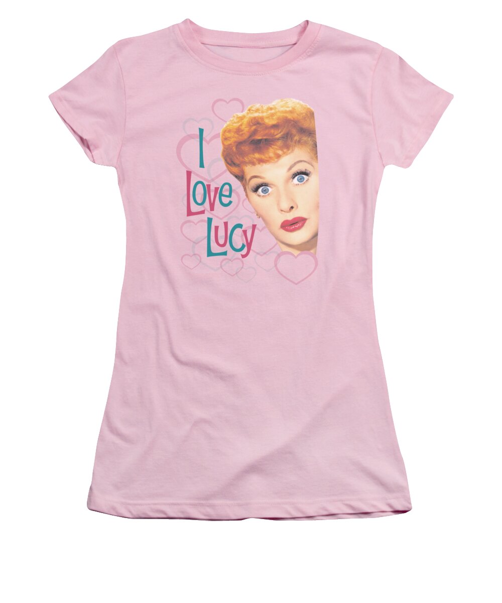 I Love Lucy Women's T-Shirt featuring the digital art Lucy - Hollywood Open Hearts by Brand A