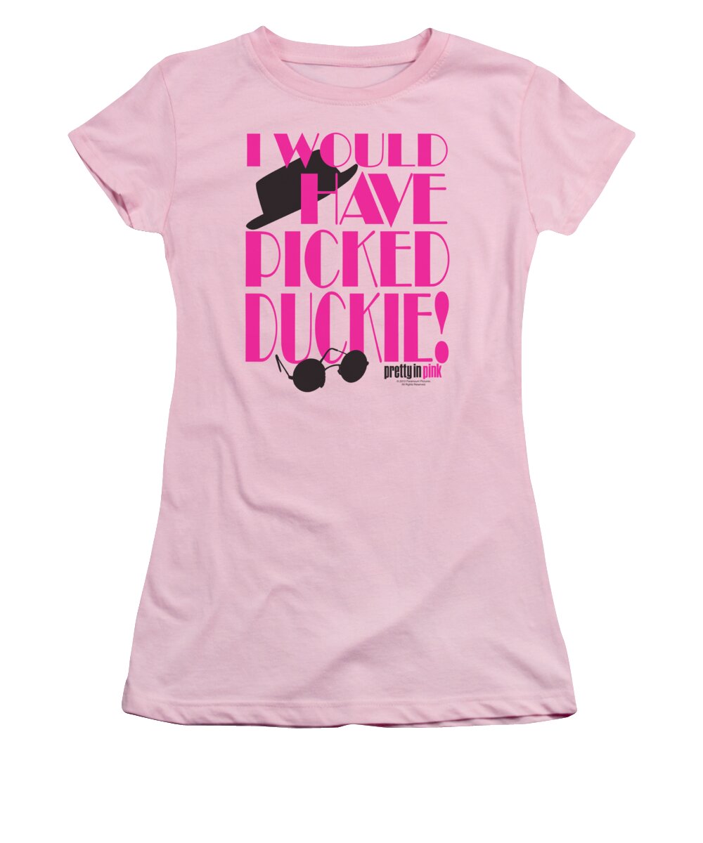 Pretty In Pink Women's T-Shirt featuring the digital art Pretty In Pink - Picked Duckie by Brand A