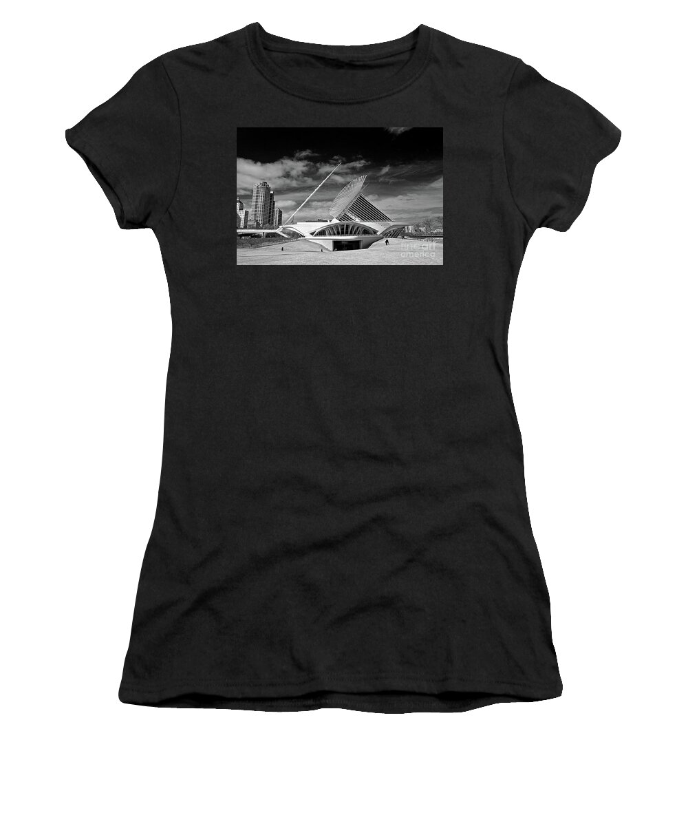 Milwaukee Women's T-Shirt featuring the photograph 0352 Milwaukee Art Museum Infrared by Steve Sturgill