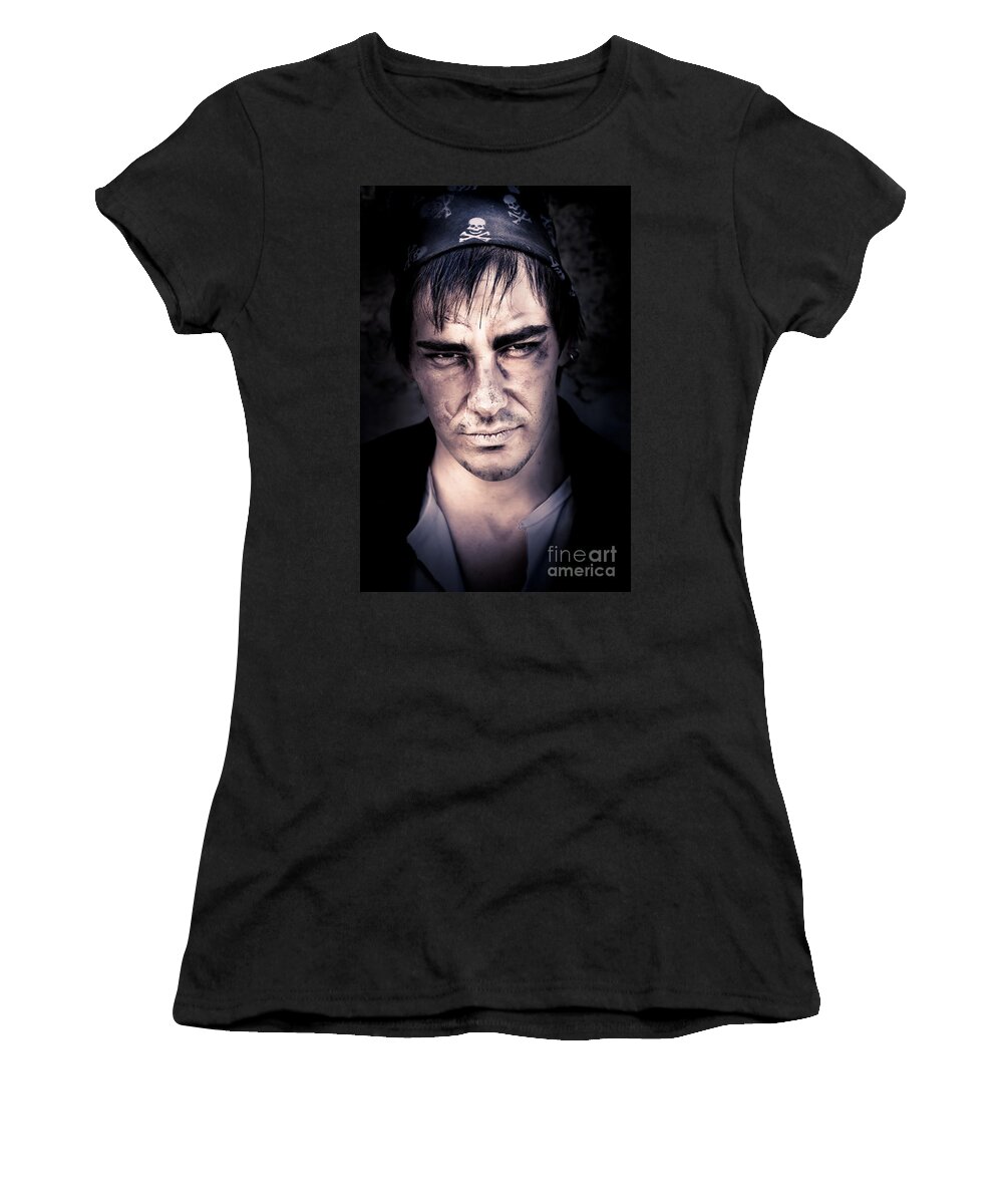 Man Women's T-Shirt featuring the photograph Angry Pirate #1 by Jorgo Photography