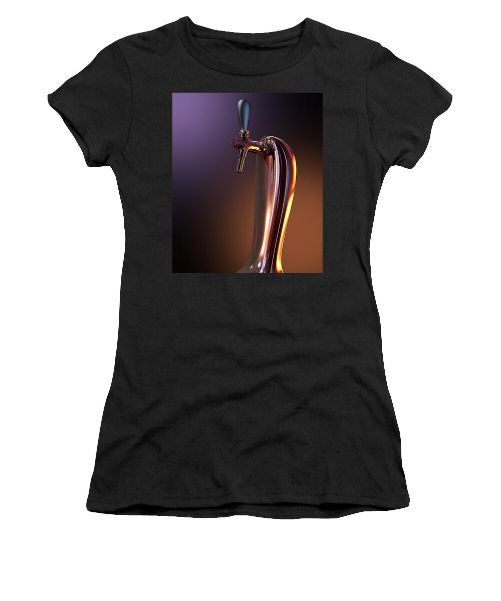 Alcohol Women's T-Shirt featuring the digital art Beer Tap Single Moody #1 by Allan Swart