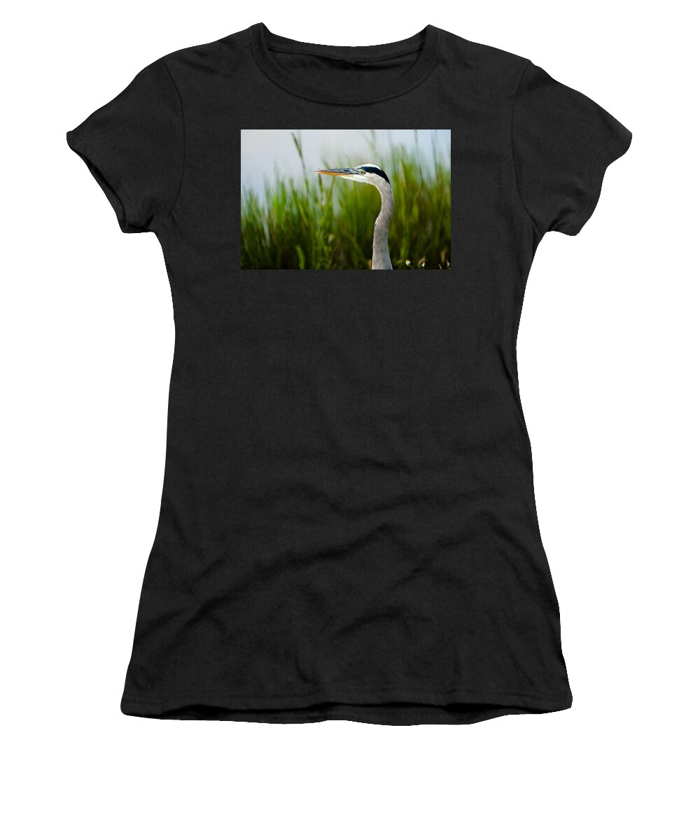 Blue Heron Women's T-Shirt featuring the photograph Blue Heron #1 by Raul Rodriguez