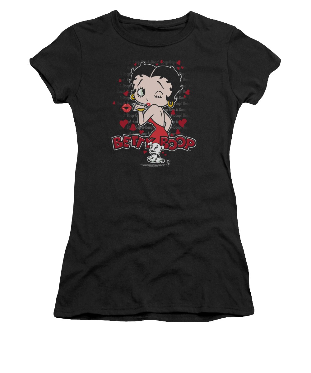 Betty Boop Women's T-Shirt featuring the digital art Boop - Classic Kiss by Brand A