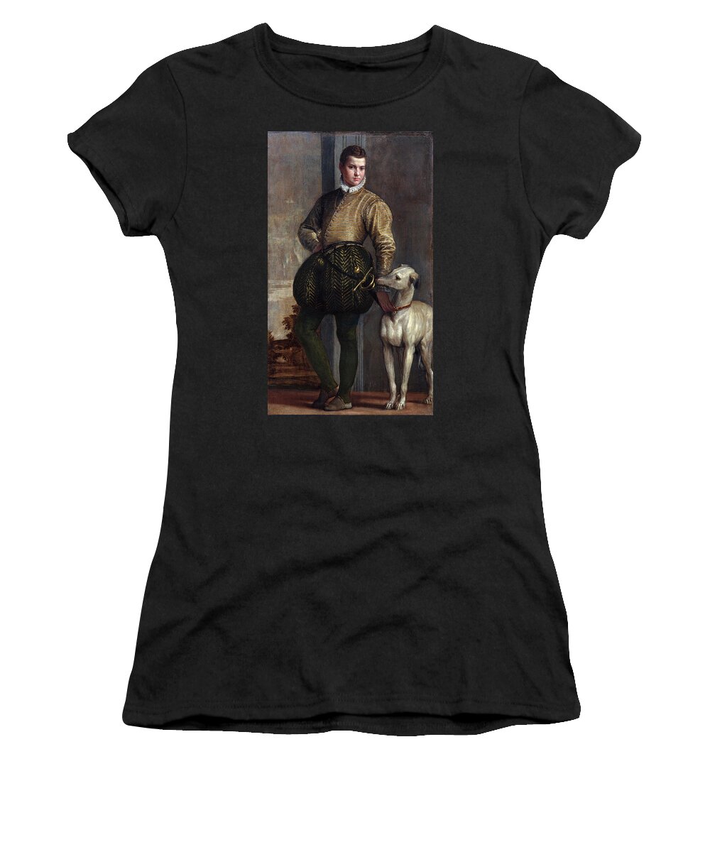 Paolo Veronese Women's T-Shirt featuring the painting Boy with a Greyhound by Paolo Veronese