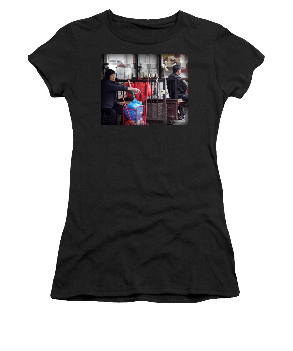 Chinatown Women's T-Shirt featuring the photograph Couple #2 by Miriam Danar