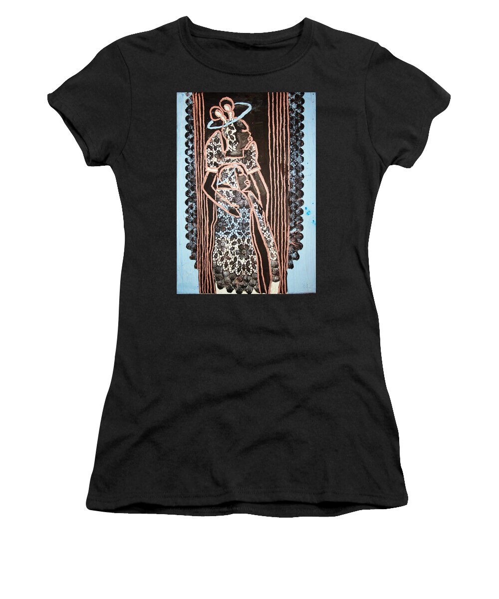 Jesus Women's T-Shirt featuring the painting Finding Of The Lord Jesus In The Temple #1 by Gloria Ssali