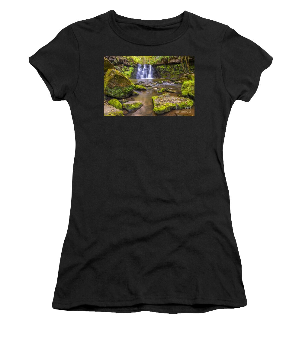 Airedale Women's T-Shirt featuring the photograph Goit Stock Waterfall by Mariusz Talarek