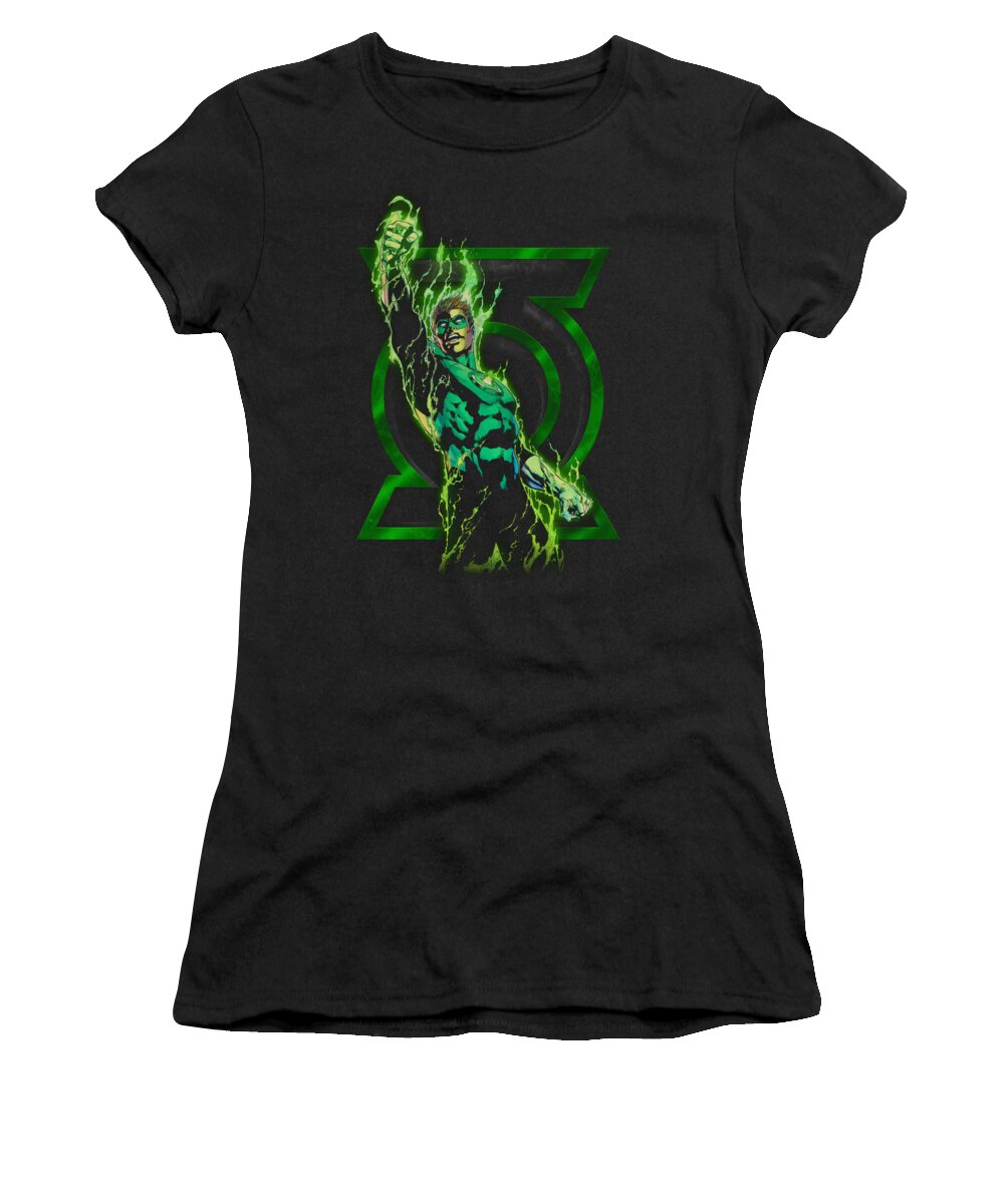 Green Lantern Women's T-Shirt featuring the digital art Green Lantern - Fully Charged by Brand A