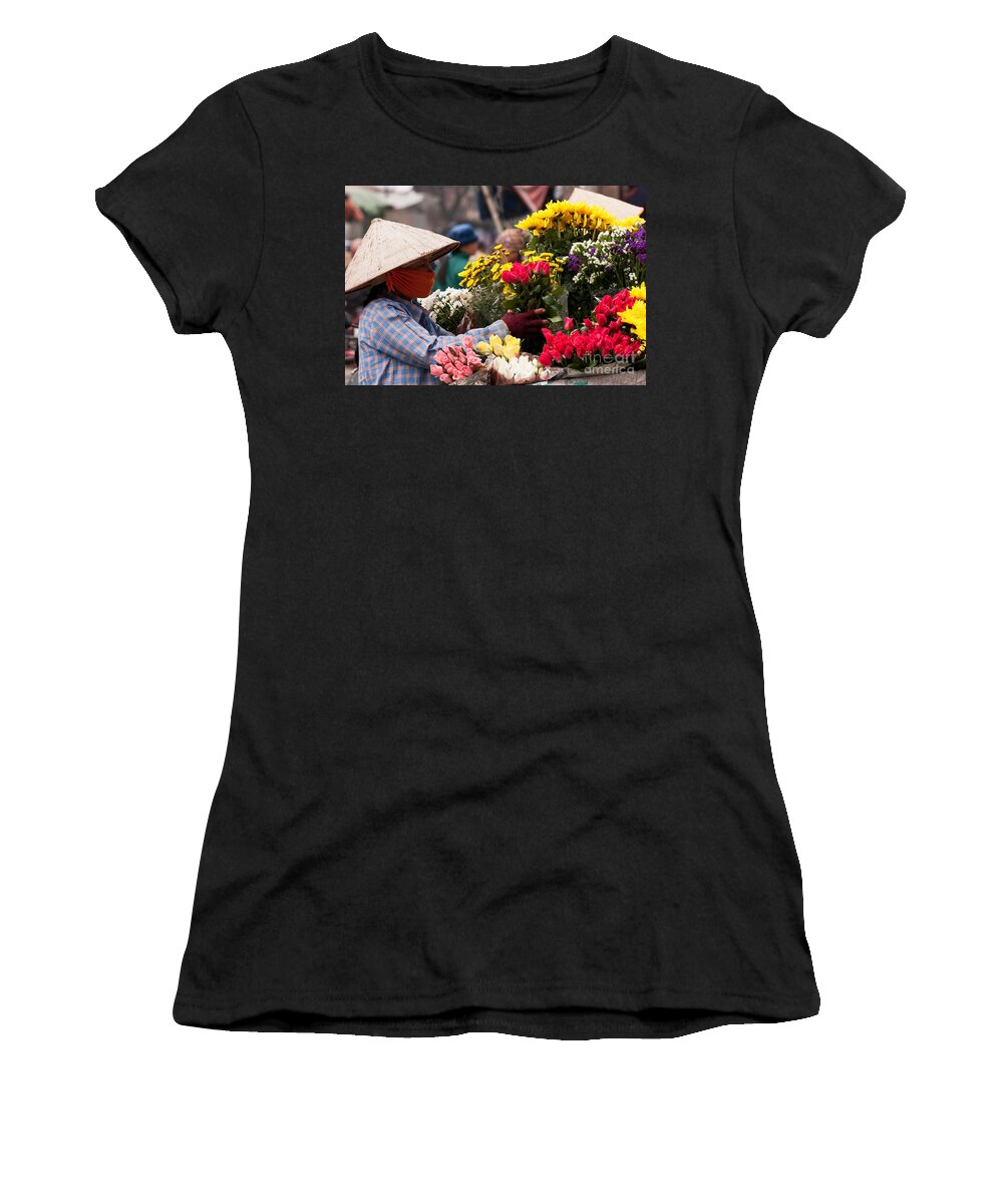 Hanoi Women's T-Shirt featuring the photograph Hanoi Flowers 03 #1 by Rick Piper Photography