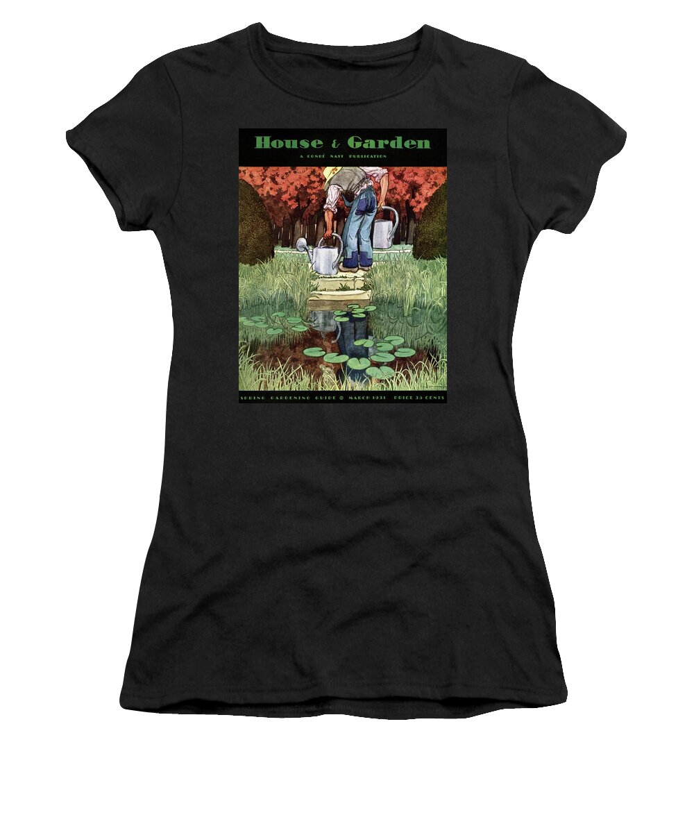 House And Garden Women's T-Shirt featuring the photograph House And Garden Spring Gardening Guide Cover #1 by Pierre Brissaud
