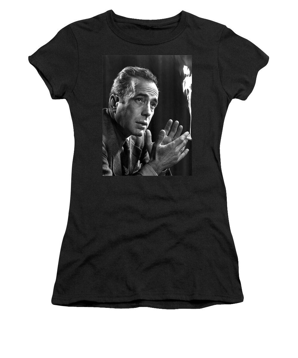 Humphrey Bogart Portrait 2 Karsh Photocirca 1954 Women's T-Shirt featuring the photograph Humphrey Bogart Portrait 2 Karsh photo Circa 1954-2014 by David Lee Guss