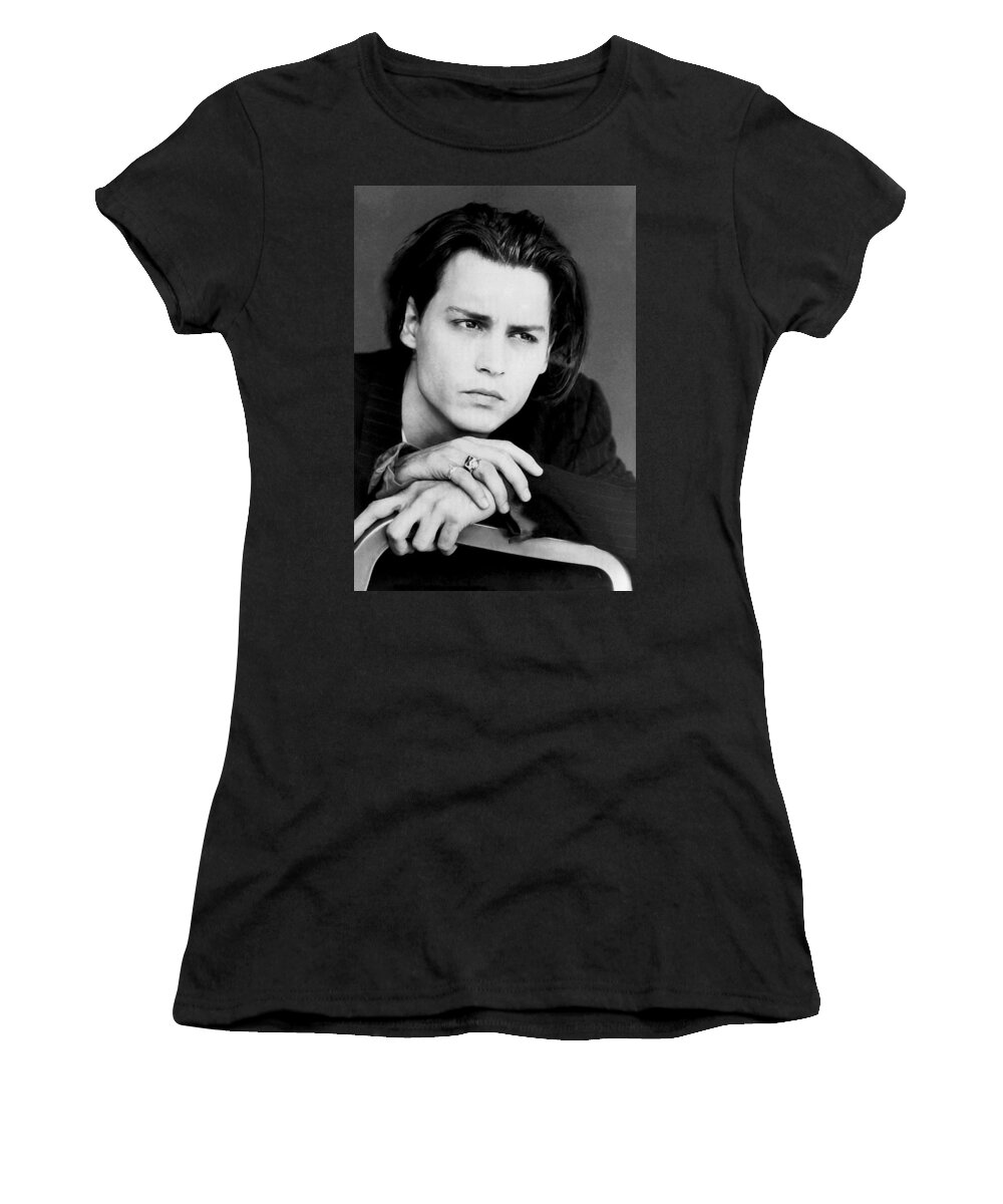Johnny Depp Women's T-Shirt featuring the photograph Johnny Depp #1 by Karon Melillo DeVega