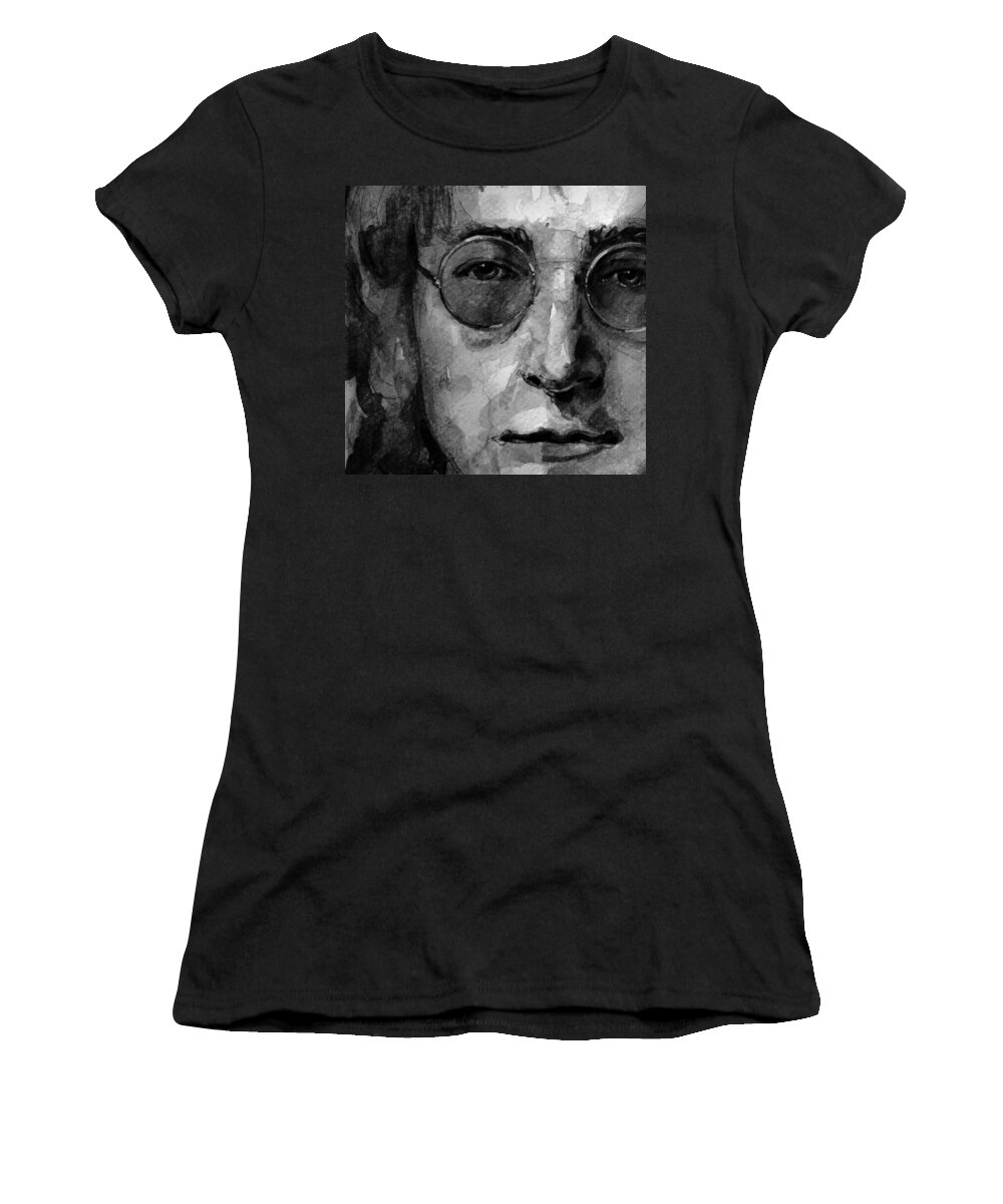 John Lennon Women's T-Shirt featuring the painting Lennon #2 by Laur Iduc