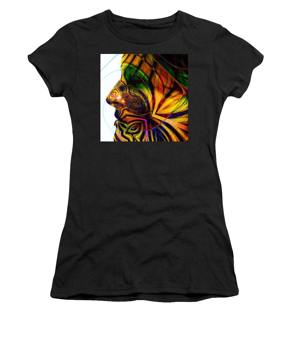 Masquerade Women's T-Shirt featuring the digital art Masquerade #1 by Kiki Art