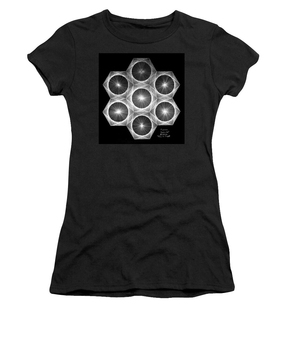 Fractal Women's T-Shirt featuring the drawing Nuclear Fusion #2 by Jason Padgett