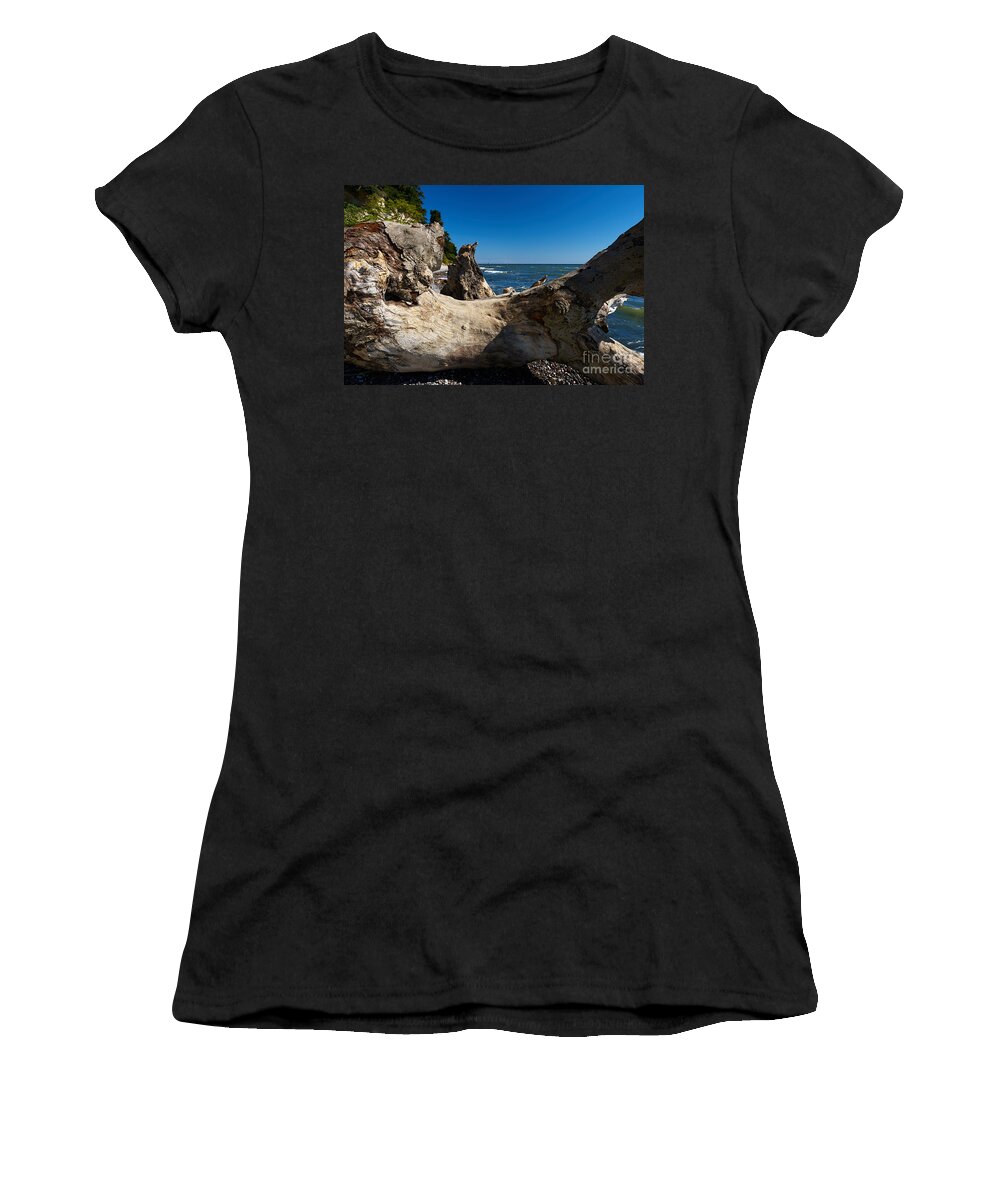Fallen Women's T-Shirt featuring the photograph Old tree on the coast of the Baltic Sea #1 by Nick Biemans