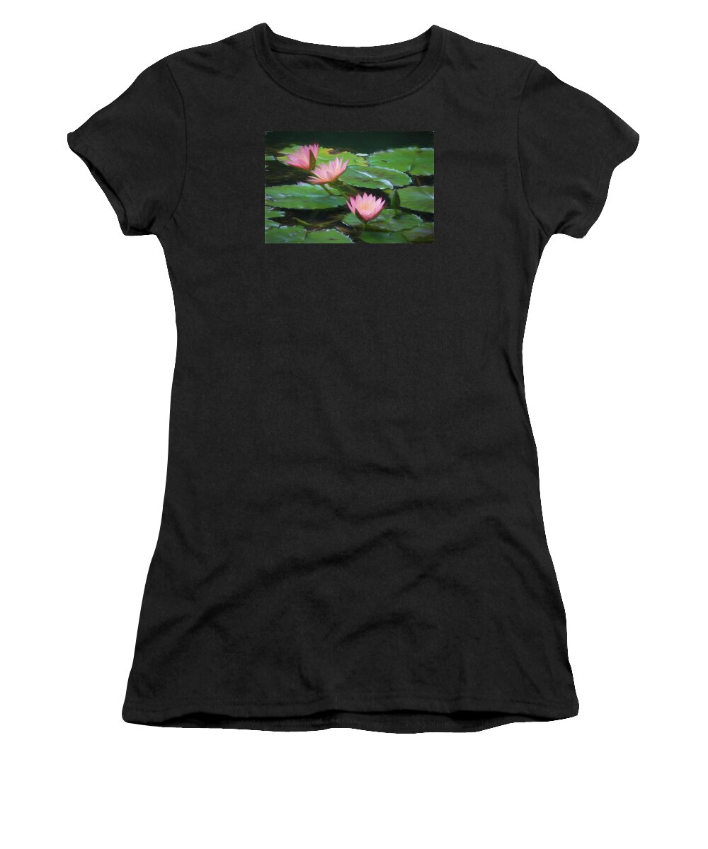 Flower Artwork Women's T-Shirt featuring the photograph Painted Lilies by Mary Buck