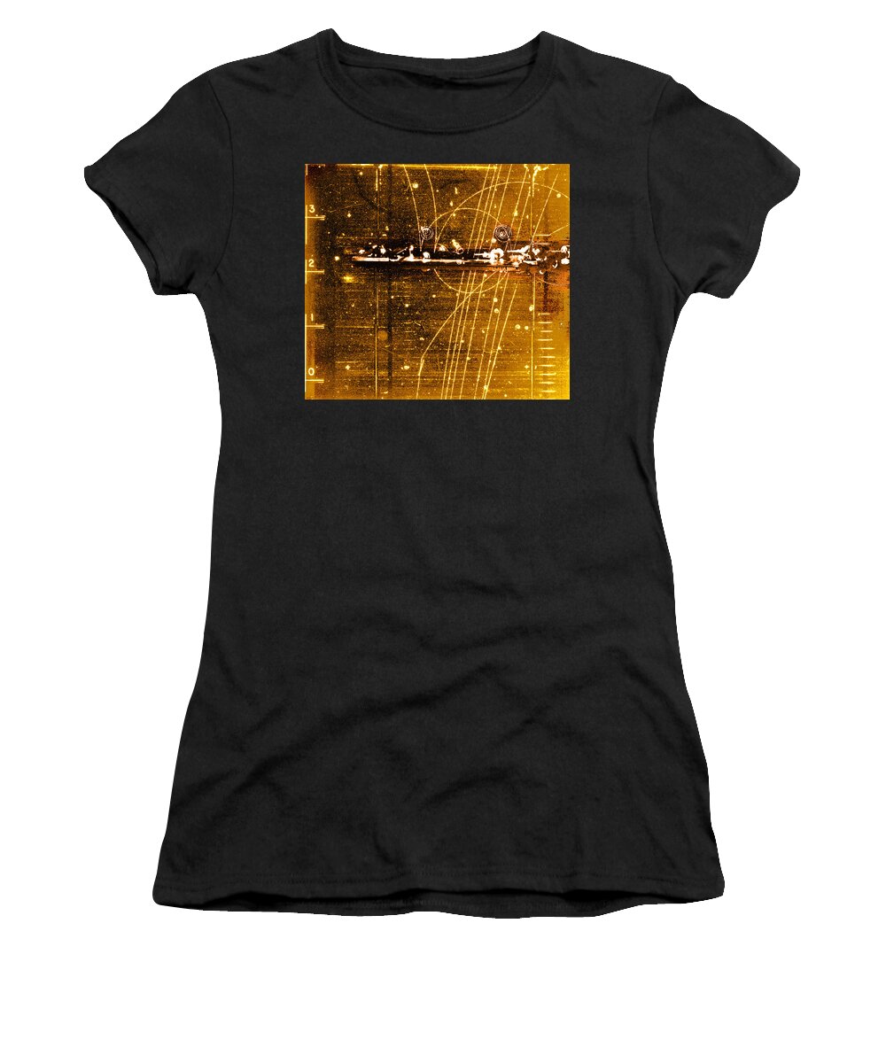 Science Women's T-Shirt featuring the photograph Particles Pass Through Lead Shielding #1 by Science Source