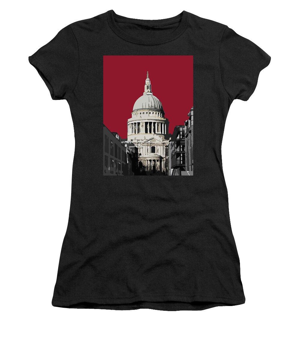 Eye Women's T-Shirt featuring the mixed media Saint Pauls - Blazing RED by BFA Prints