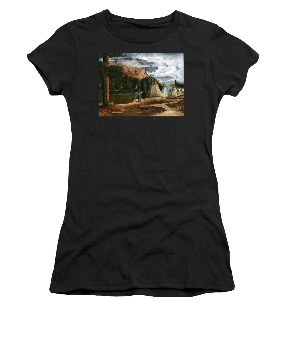Indian Women's T-Shirt featuring the painting Spiritual Home by Ken Wood