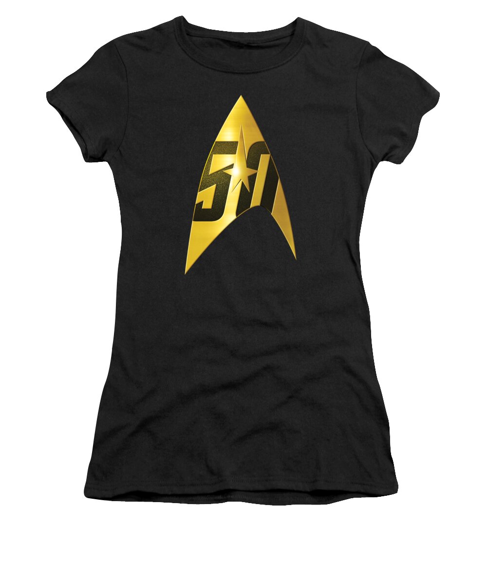  Women's T-Shirt featuring the digital art Star Trek - 50th Anniversary Delta by Brand A