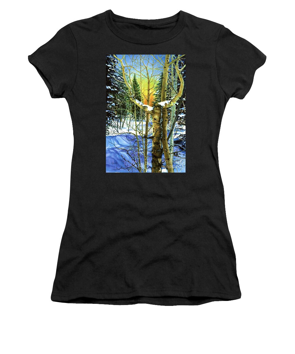 Watercolor Trees Women's T-Shirt featuring the painting Supplication-Psalm 28 Verse 2 by Barbara Jewell