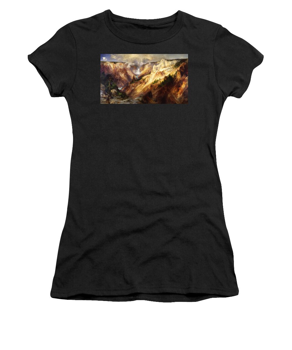 Thomas Moran Women's T-Shirt featuring the painting The Grand Canyon of the Yellowstone #6 by Thomas Moran