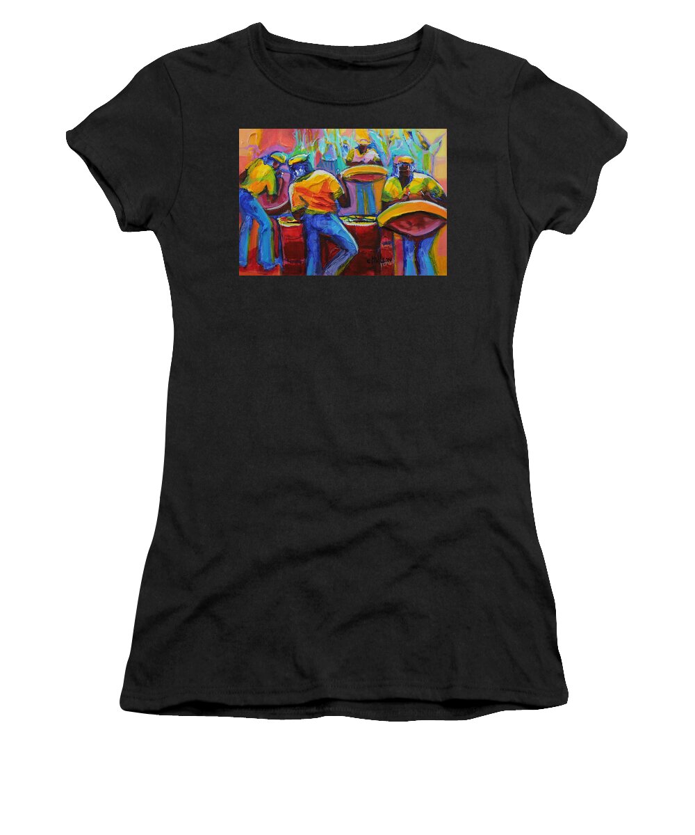 Abstract Women's T-Shirt featuring the painting Steel Pan #12 by Cynthia McLean