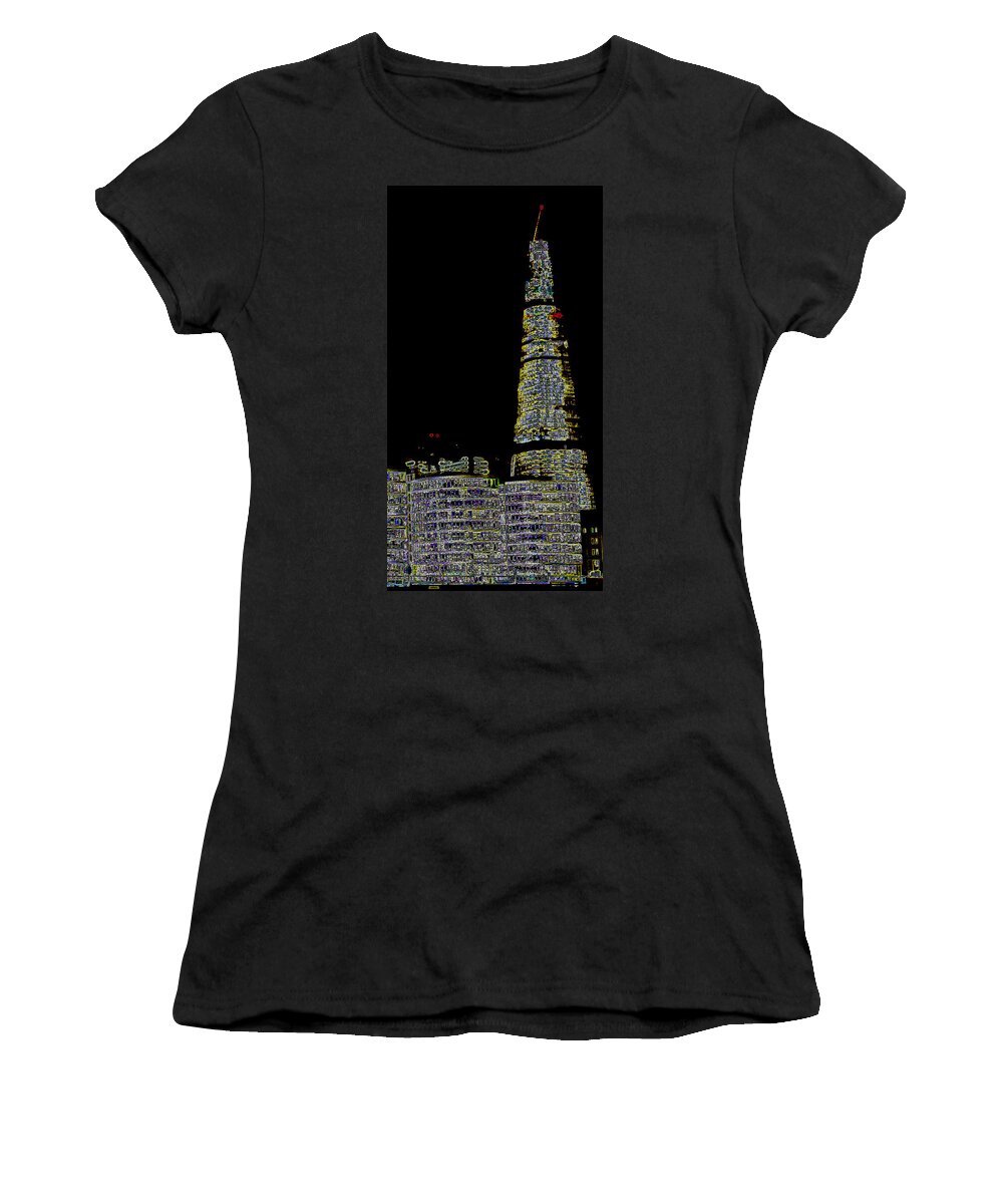 London Women's T-Shirt featuring the digital art The Shard #14 by David Pyatt