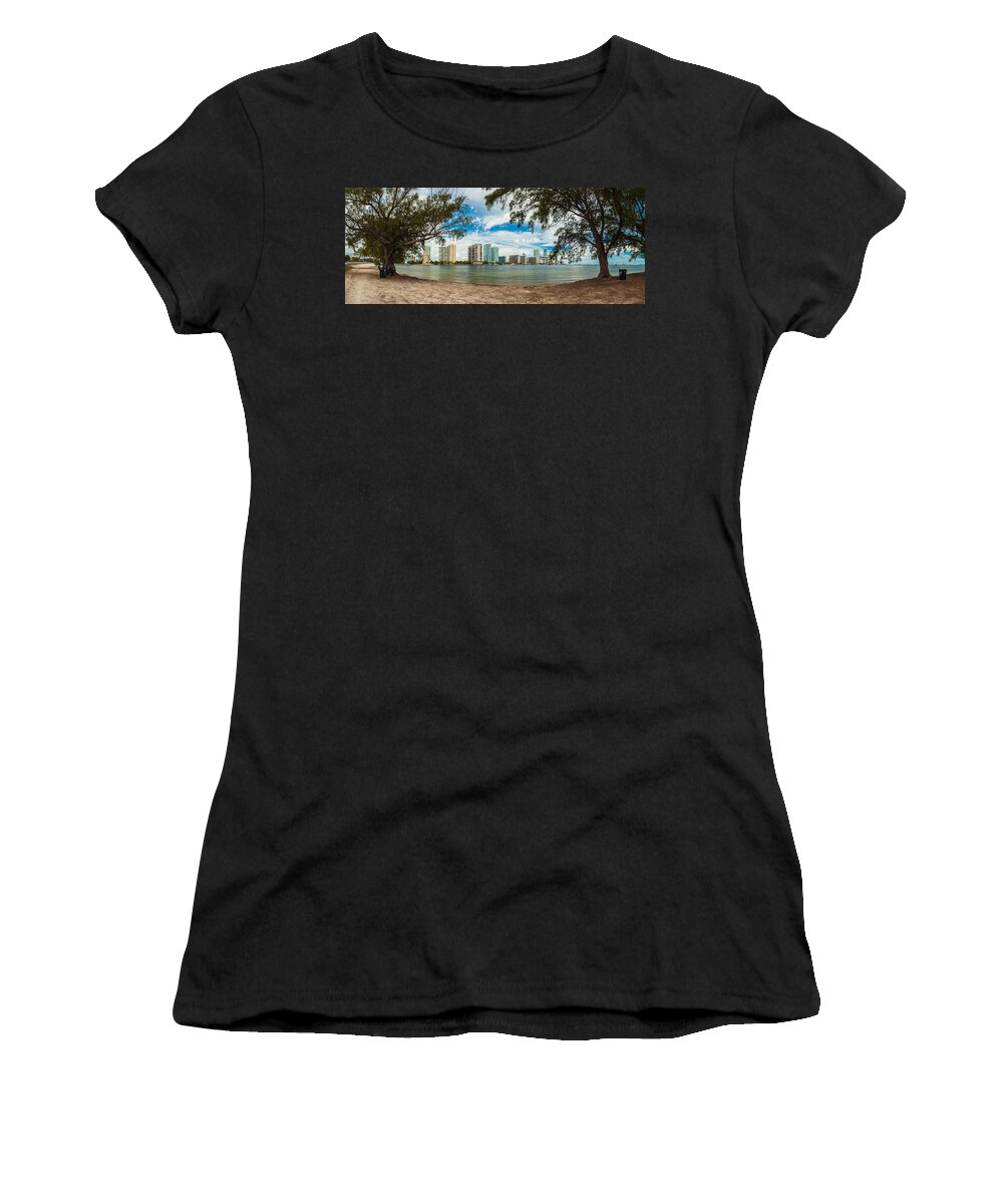 Architecture Women's T-Shirt featuring the photograph Miami Skyline #15 by Raul Rodriguez