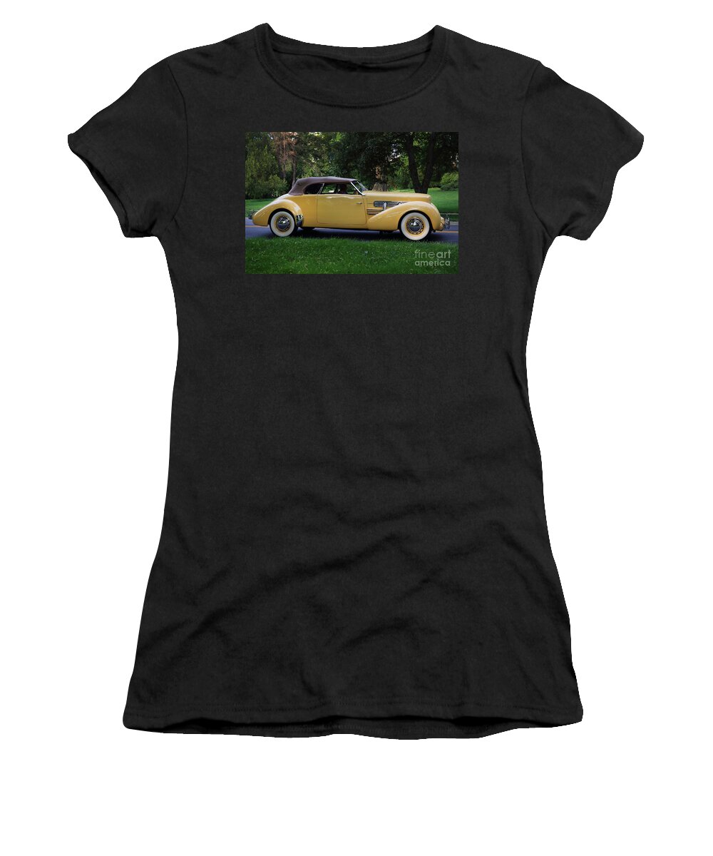 1937 Cord Women's T-Shirt featuring the photograph 1937 Cord convertible by Dennis Hedberg