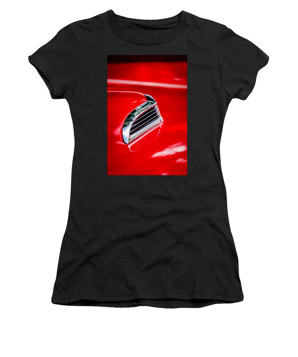 1956 Ford Thunderbird Hood Scoop Women's T-Shirt featuring the photograph 1956 Ford Thunderbird Hood Scoop -287c by Jill Reger