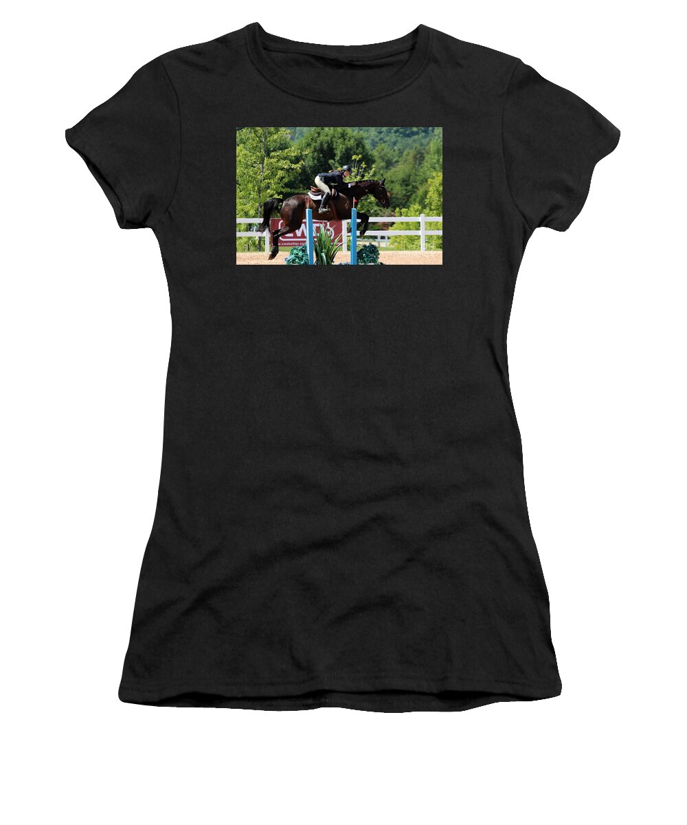 Horse Women's T-Shirt featuring the photograph 1jumper140 by Janice Byer