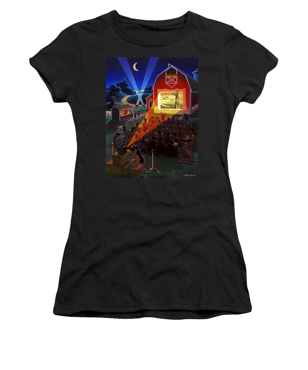 Ants Women's T-Shirt featuring the painting Ants at the Movies by Robin Moline