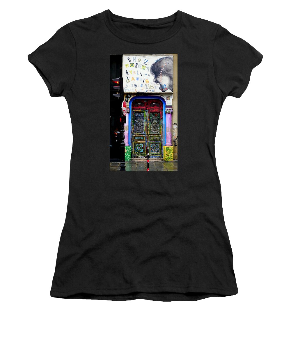 Paris Women's T-Shirt featuring the photograph Artistic Door In Paris France #3 by Rick Rosenshein