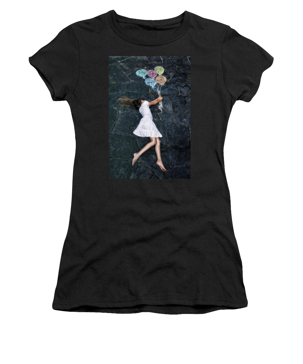 Girl Women's T-Shirt featuring the photograph Balloons #2 by Joana Kruse
