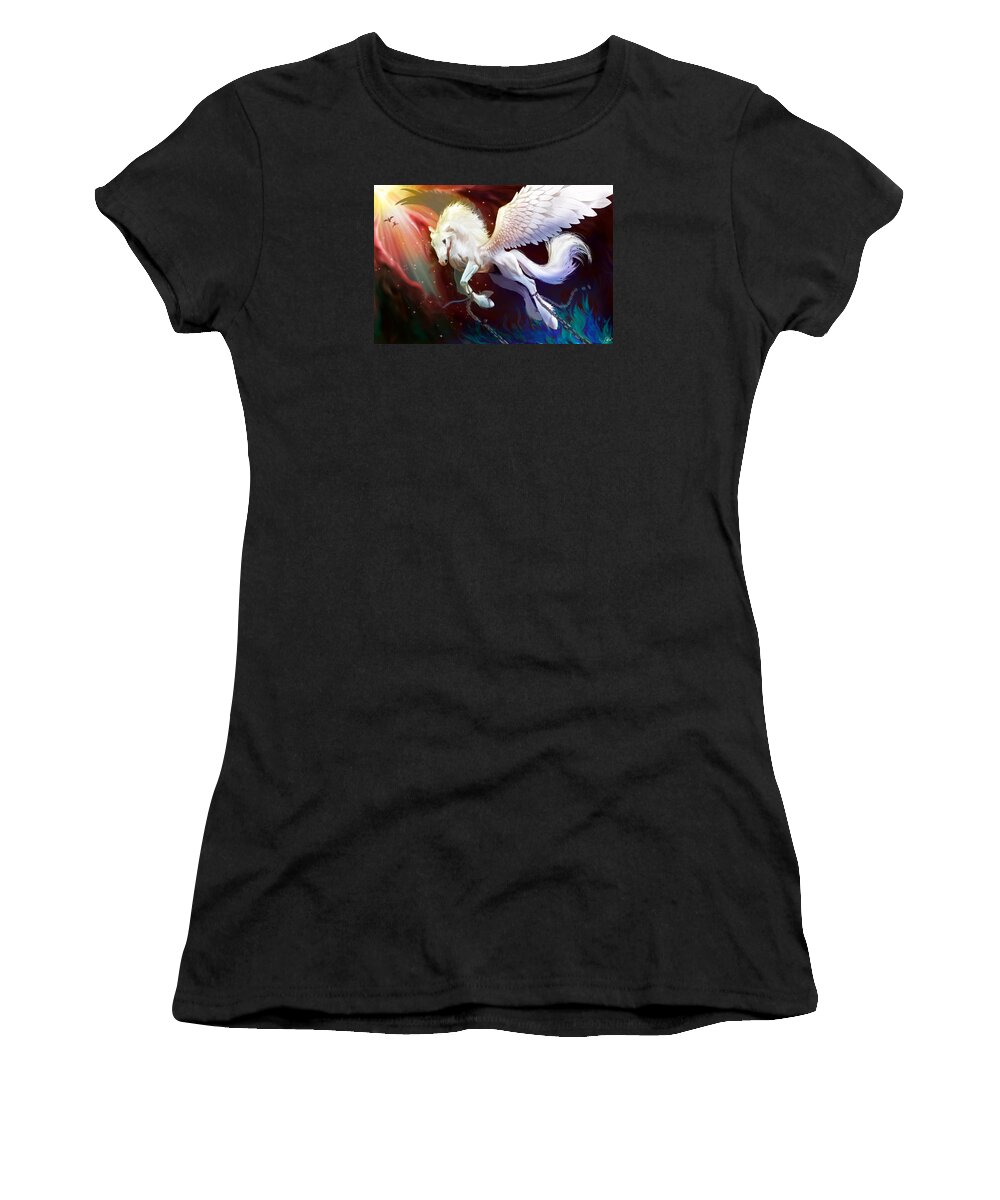 Digital Women's T-Shirt featuring the digital art Born To Be Free by Kate Black
