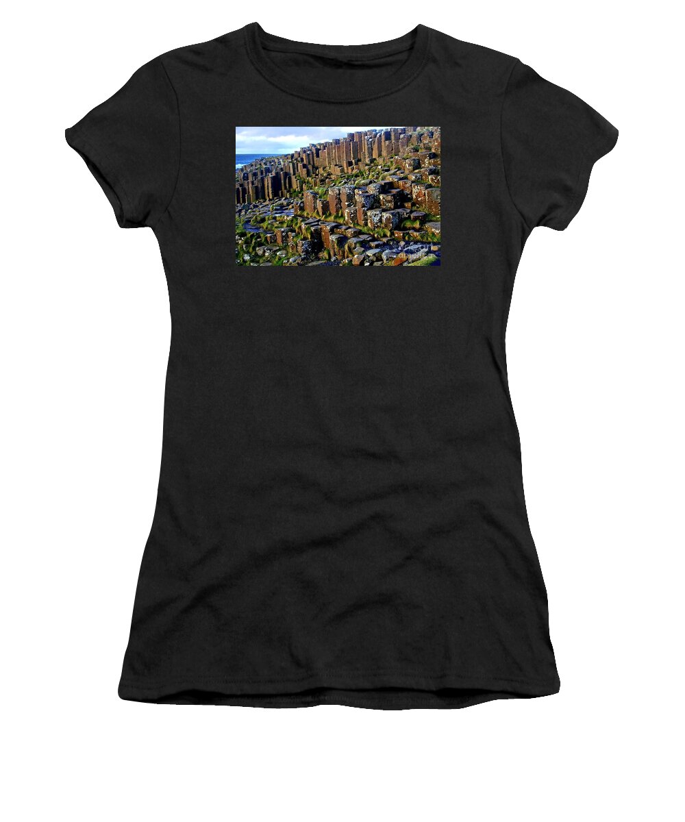 Giant's Causeway Women's T-Shirt featuring the photograph Giant's Causeway by Nina Ficur Feenan