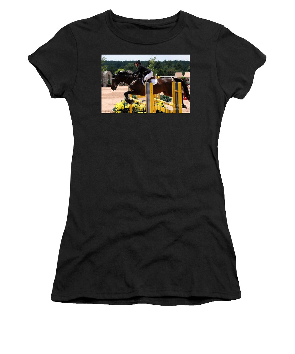 Equestrian Women's T-Shirt featuring the photograph Jumper94 #2 by Janice Byer