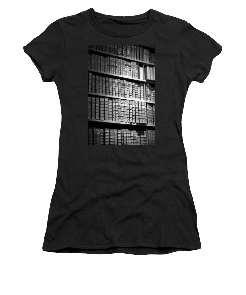 Books Women's T-Shirt featuring the photograph Old books #2 by Chevy Fleet