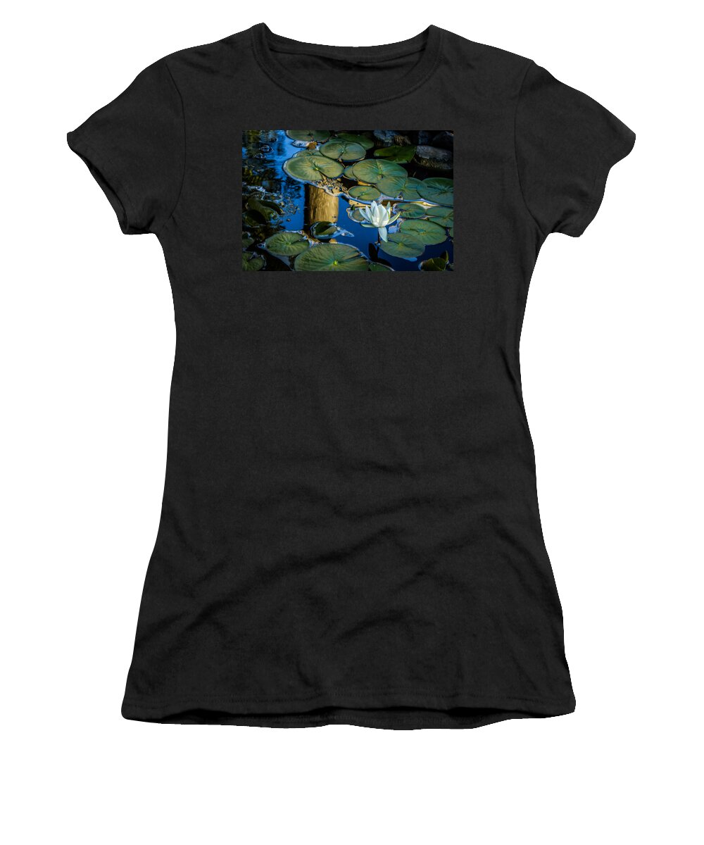 Water Lily Women's T-Shirt featuring the photograph Serenity #3 by Sara Frank