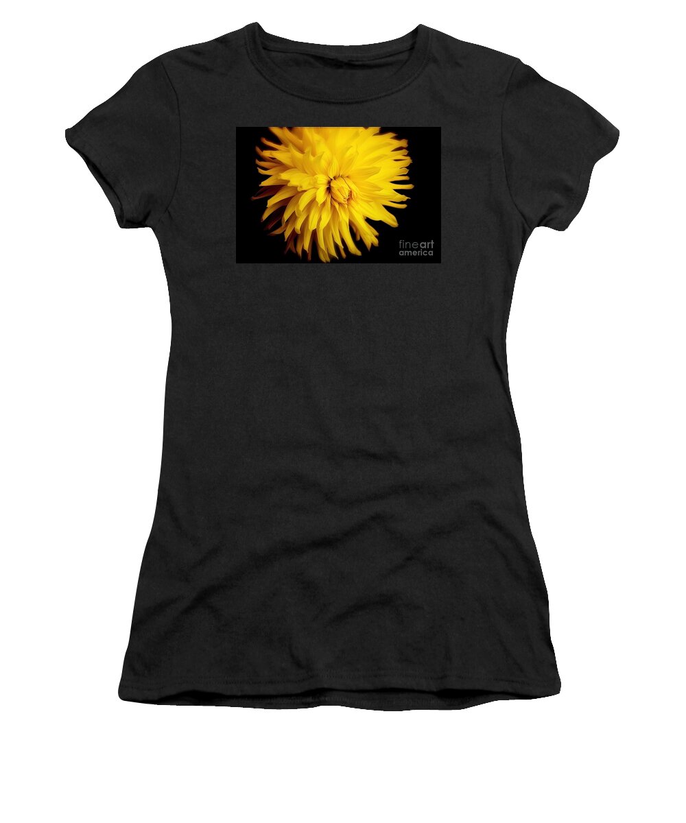 Dahlia Women's T-Shirt featuring the photograph Yellow Dahlia by Lisa Billingsley