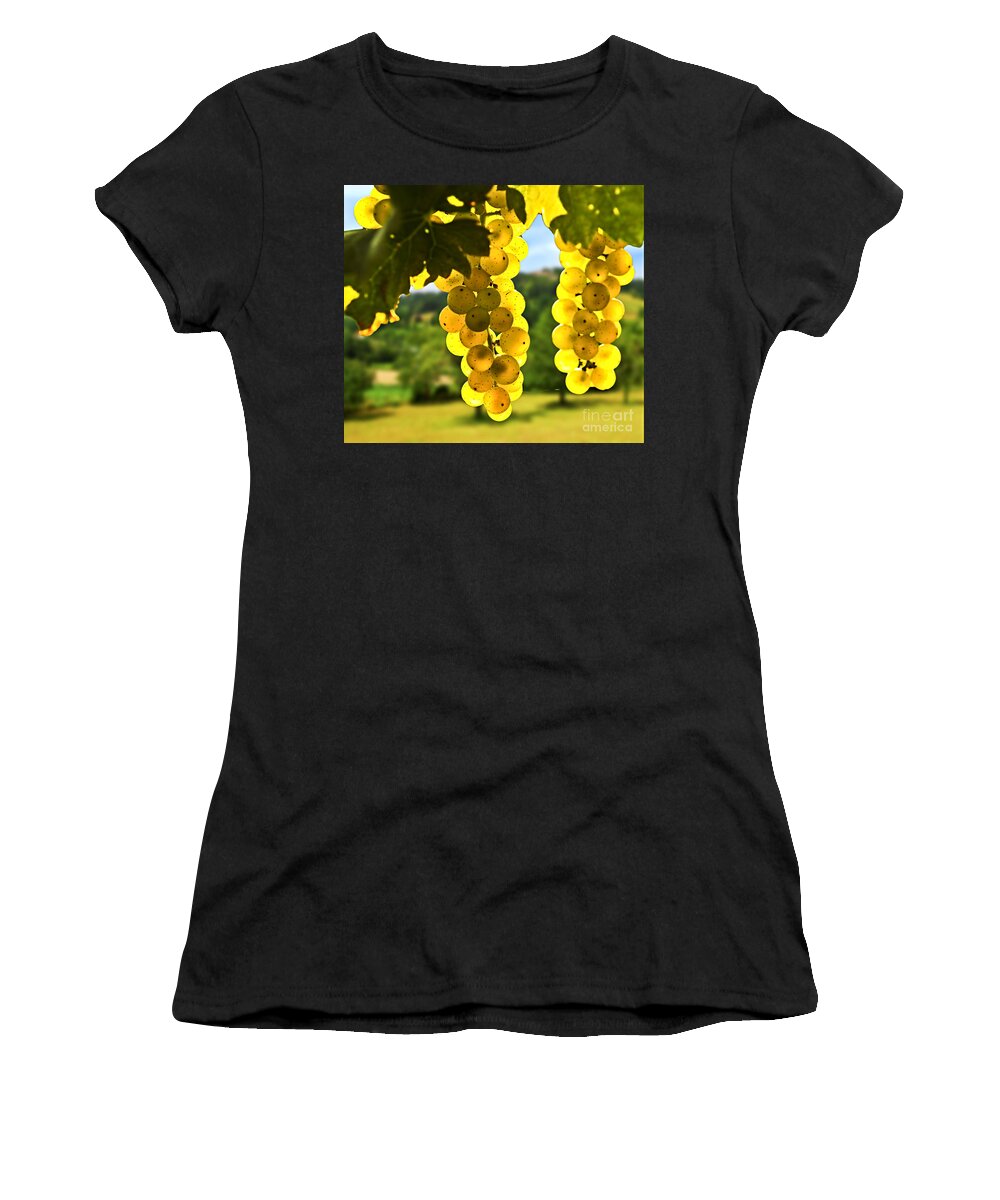 Green Women's T-Shirt featuring the photograph Yellow grapes 1 by Elena Elisseeva