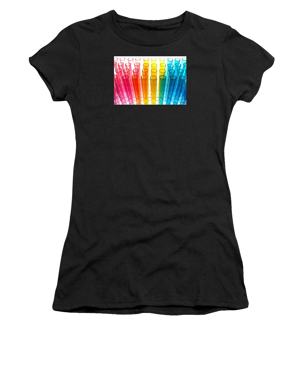 Test Women's T-Shirt featuring the photograph Laboratory Test Tubes in Science Research Lab by Science Research Lab