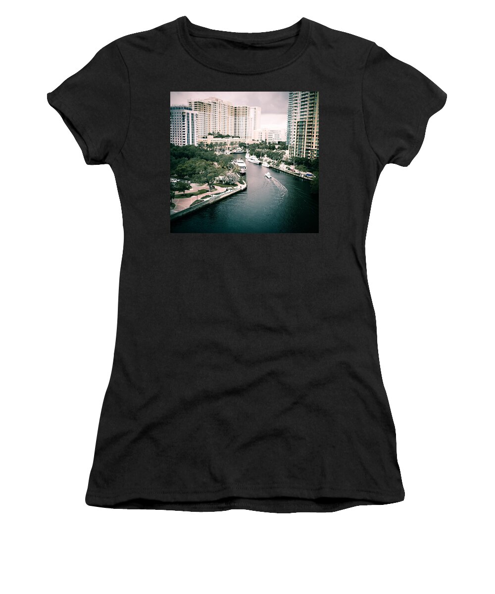 Fort Lauderdale Women's T-Shirt featuring the photograph New River #3 by Bill Howard