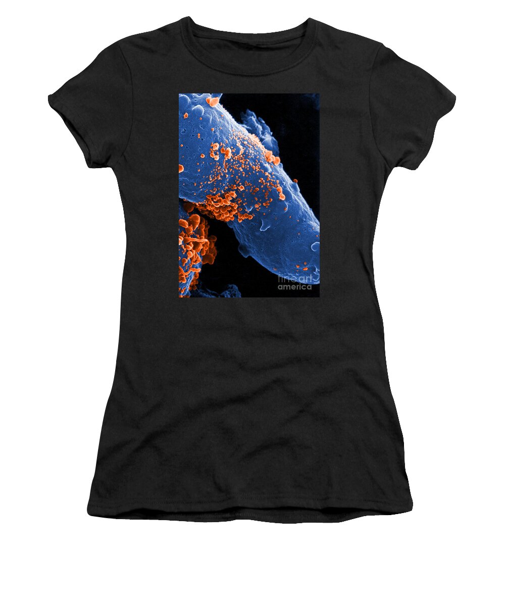 Science Women's T-Shirt featuring the photograph Aids Virus #4 by Dr. Cecil H. Fox