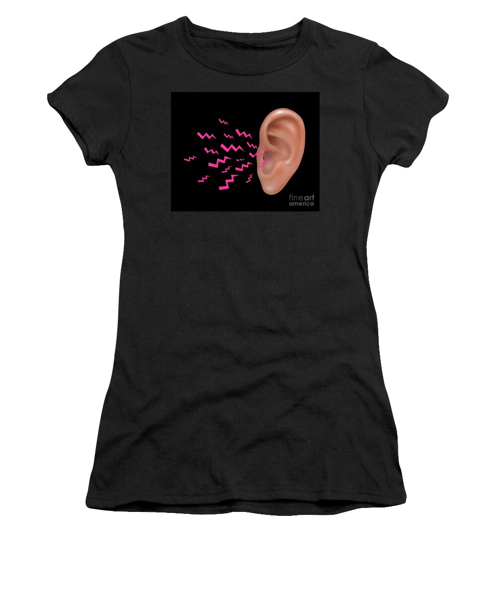 Illustration Women's T-Shirt featuring the photograph Sound Entering Human Outer Ear by Gwen Shockey
